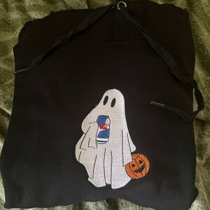 Black Hoodie with Ghost & Red Bull